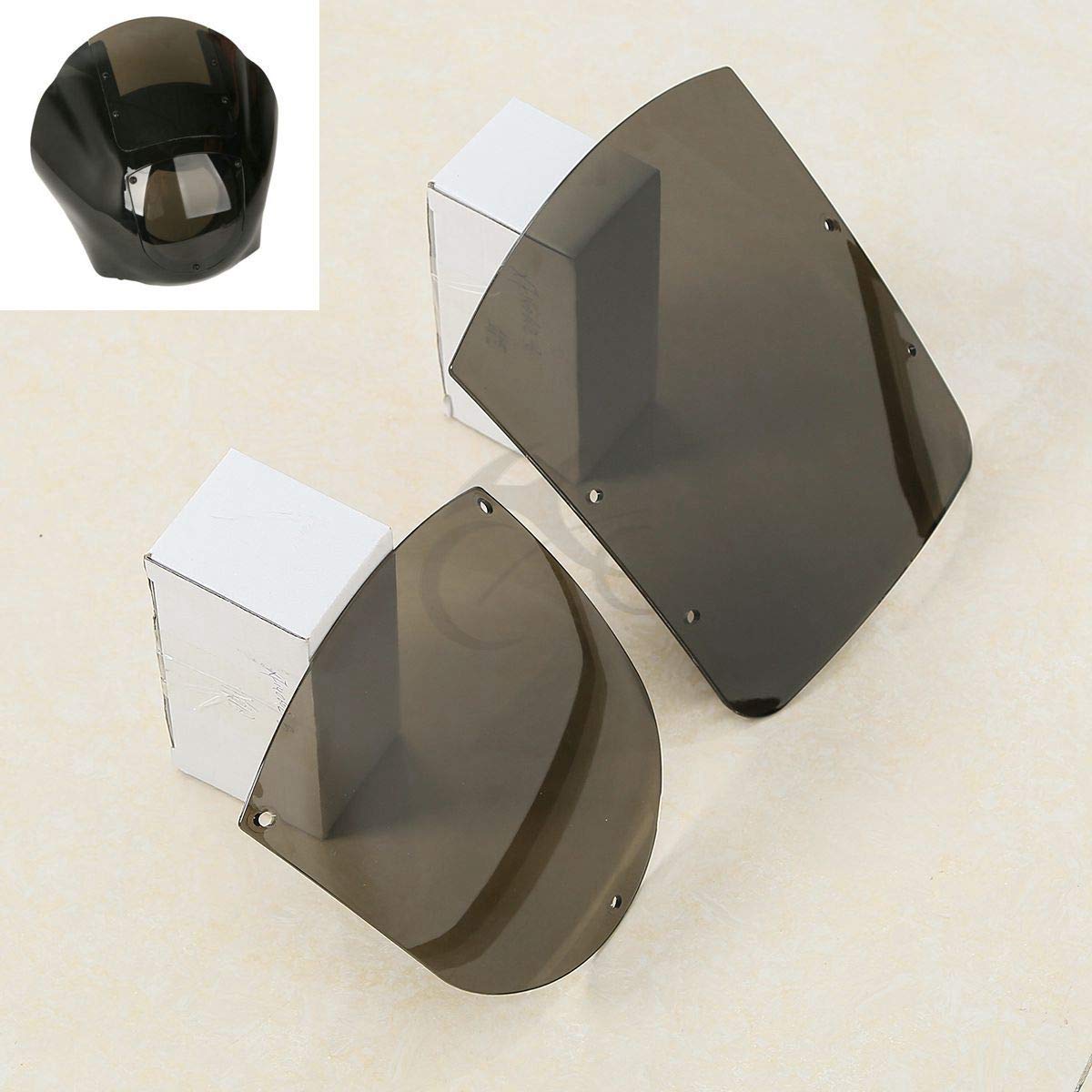 TCMT ABS Windshield Quarter Fairing Kit Fits For Sportster XL 88-16 Dyna 95-05 FXR 86-94 (Clear)