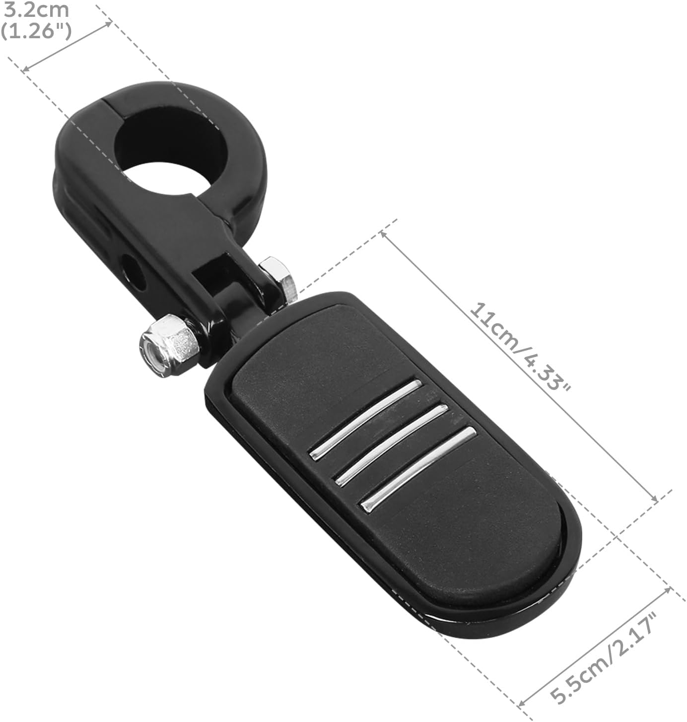 TCMT 1 1/4" Highway Engine Guard Streamliner Foot Pegs Clamp Fits For Harley Yamaha Kawasaki Suzuki Honda Black