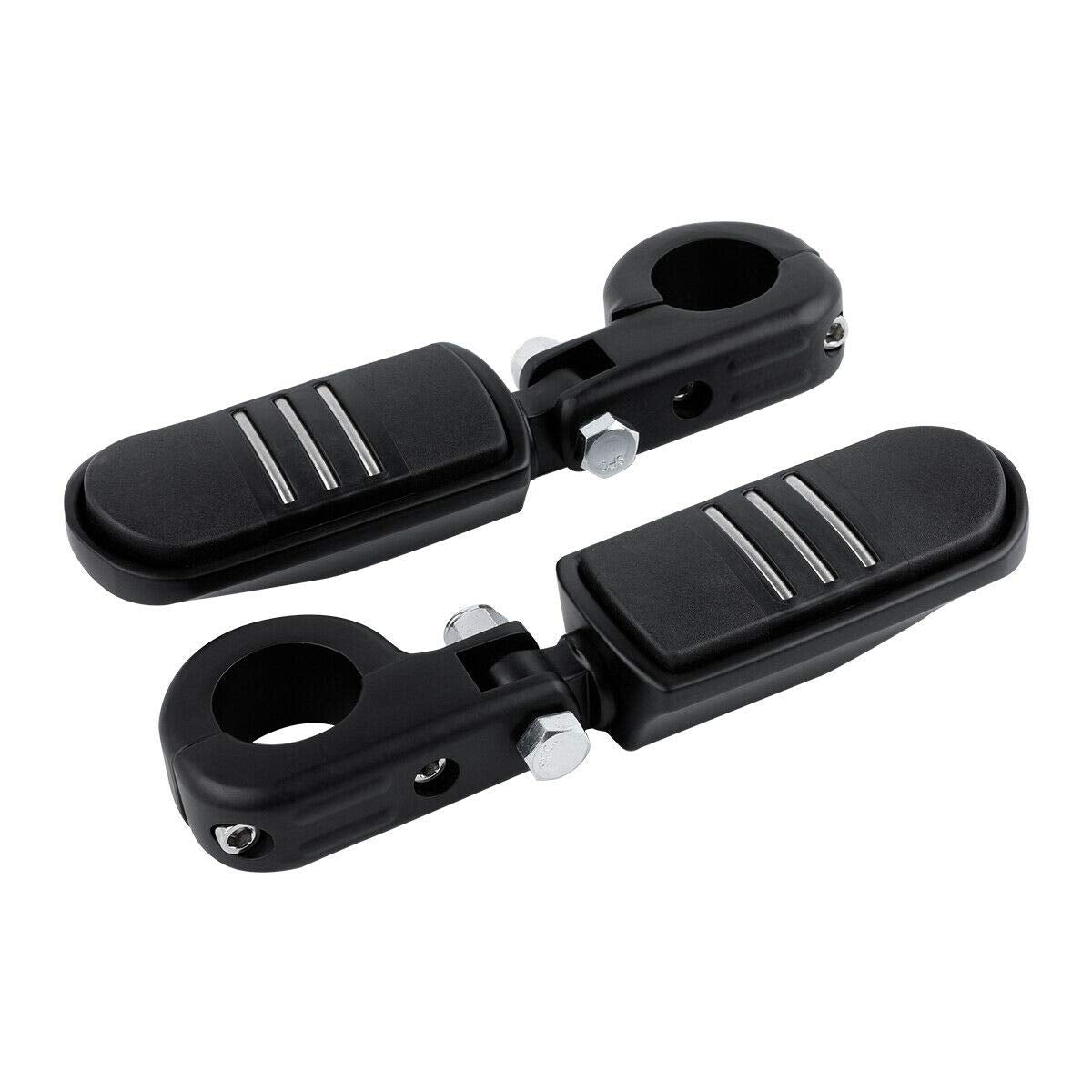 TCMT 1 1/4" Highway Engine Guard Streamliner Foot Pegs Clamp Fits For Harley Yamaha Kawasaki Suzuki Honda Black