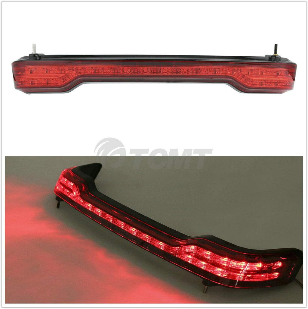 TCMT 13.7" King Motorcycle Trunk Box Backrest Pad Brake Tail Light Luggage Rack Fit For Harley 2014-2025 Touring CVO Road King Road Glide Street Glide Electra Glide Ultra Limited Pack Trunk