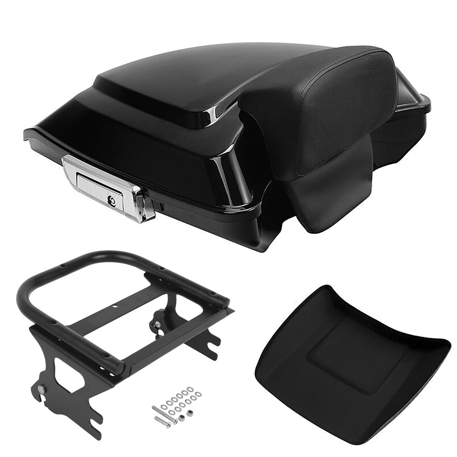 TCMT 5.5" Razor Motorcycle Trunk Box Backrest Pad Mounting Rack Fit For Harley 2014-2025 Touring Road King Street Road Electra Glide Pack