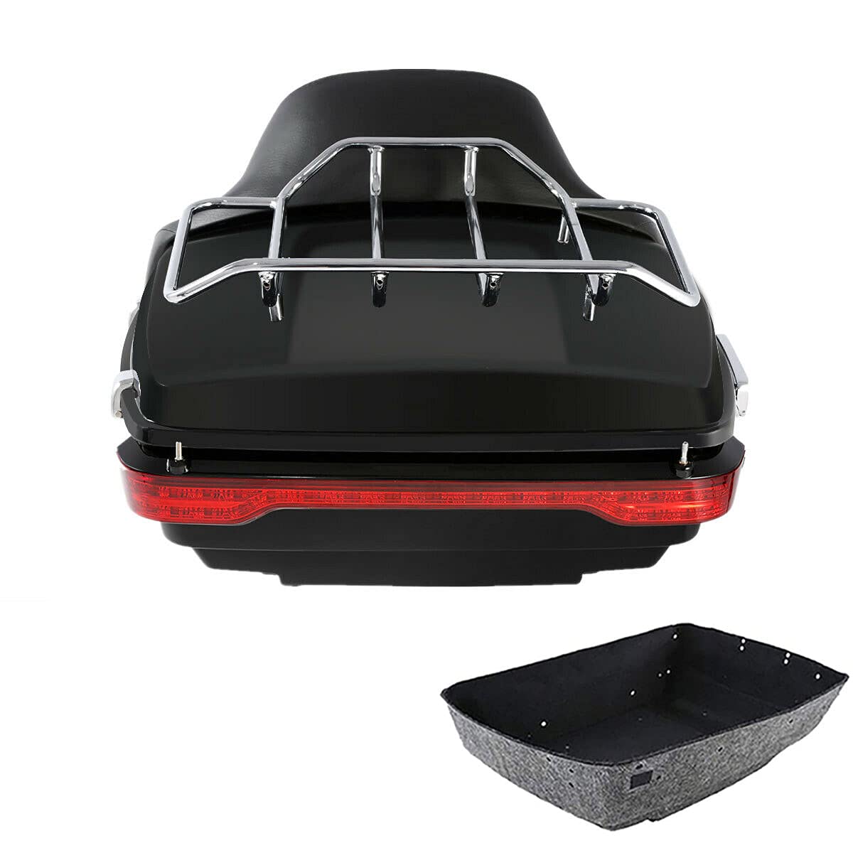 TCMT 13.7" King 2014-2025 Motorcycle Trunk Backrest Pad Top Luggage Rack Speakers Fit For Harley Touring CVO Road King Street Electra Glide Ultra Limited Pack
