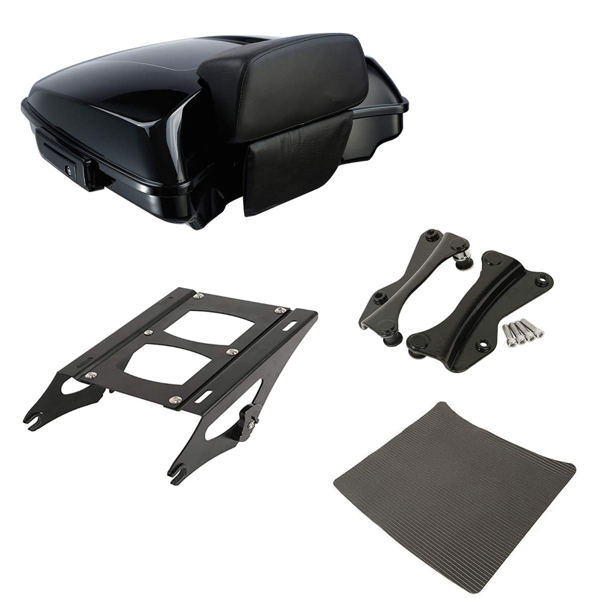 TCMT 5.5" Razor Motorcycle Trunk Box Backrest Two Up Mount Rack Base Plate Fit For Harley Touring 2014-2025 CVO Road King Road Glide Street Glide Electra Glide Pack