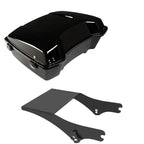 TCMT 10.7" Black Latches Chopped Motorcycle Trunk Box Backrest Pad Mount Rack Fit For Harley Touring 1997-2008 Road King Road Street Electra Glide Pack