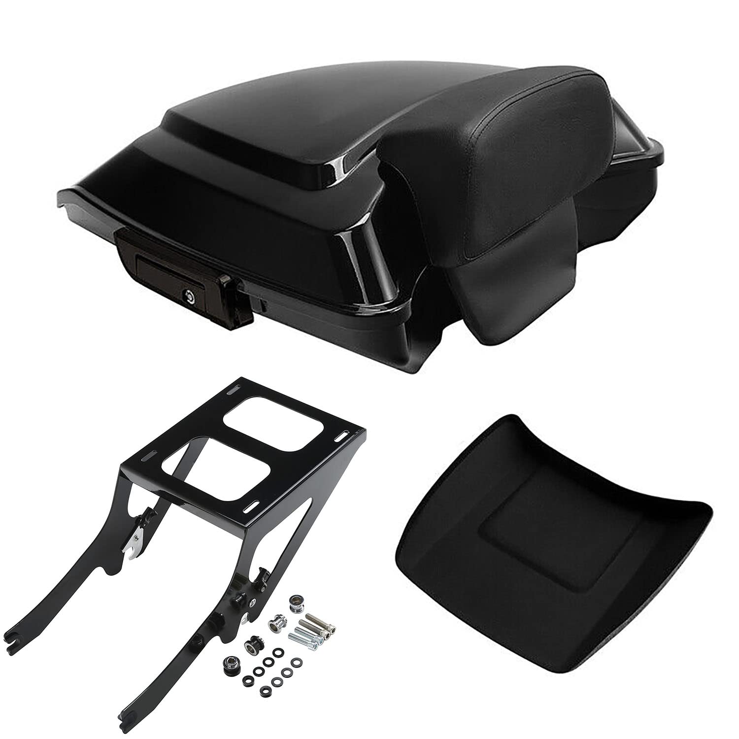 TCMT 5.5" Razor Motorcycle Trunk Box Backrest Pad Mounting Rack Fit For Harley 2014-2025 Touring Road King Street Road Electra Glide Pack