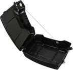 TCMT 10.7" Black Latches Chopped Motorcycle Trunk Box Backrest Pad Mount Rack Fit For Harley Touring 1997-2008 Road King Road Street Electra Glide Pack
