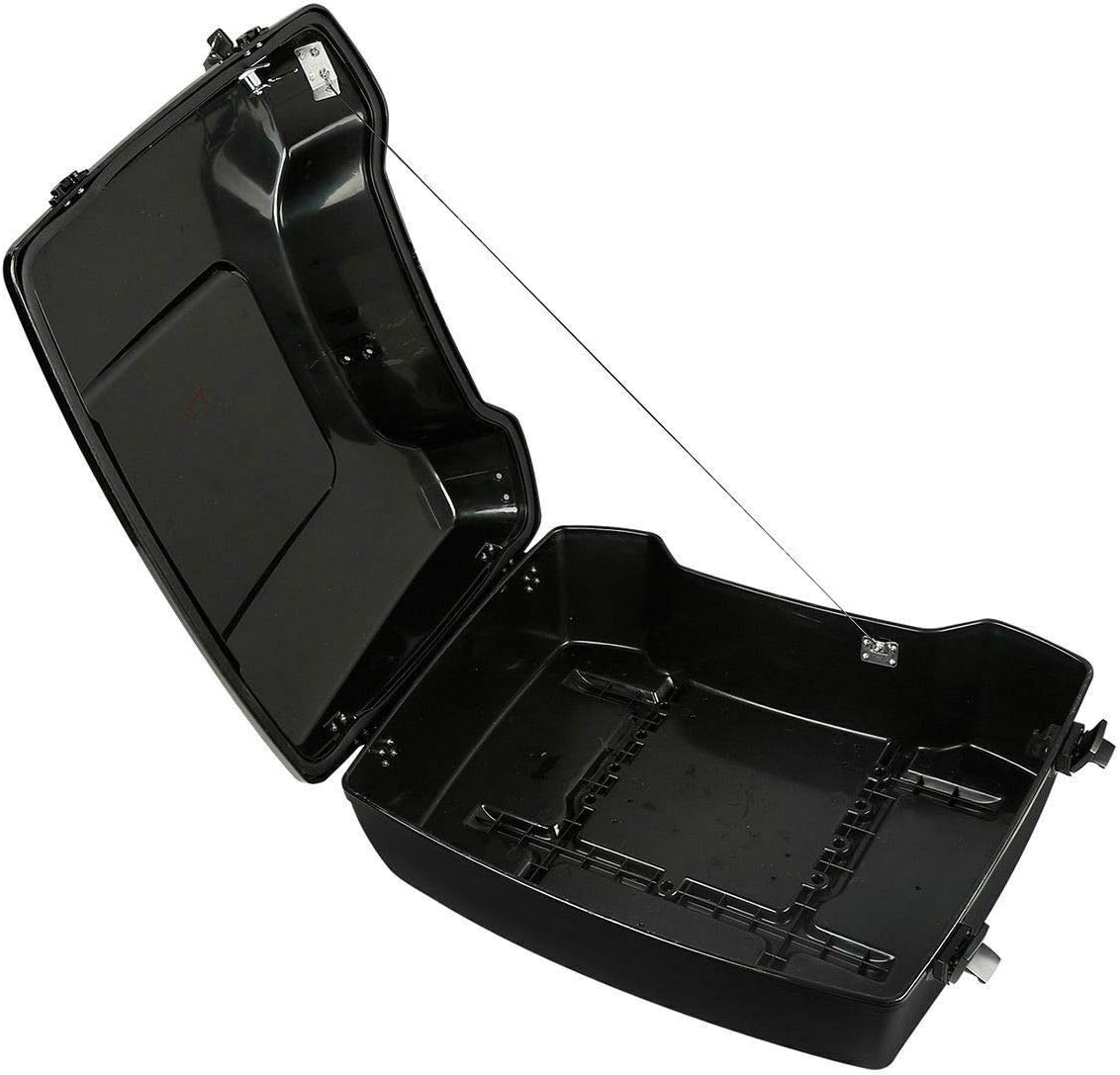 TCMT 10.7" Black Latches Chopped Motorcycle Trunk Box Backrest Pad Mount Rack Fit For Harley Touring 1997-2008 Road King Road Street Electra Glide Pack