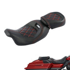 2-Up Rider and Passenger Seat Low Profile Seat Fit For Harley 2009-2023 Touring Street Glide Road King Road Glide