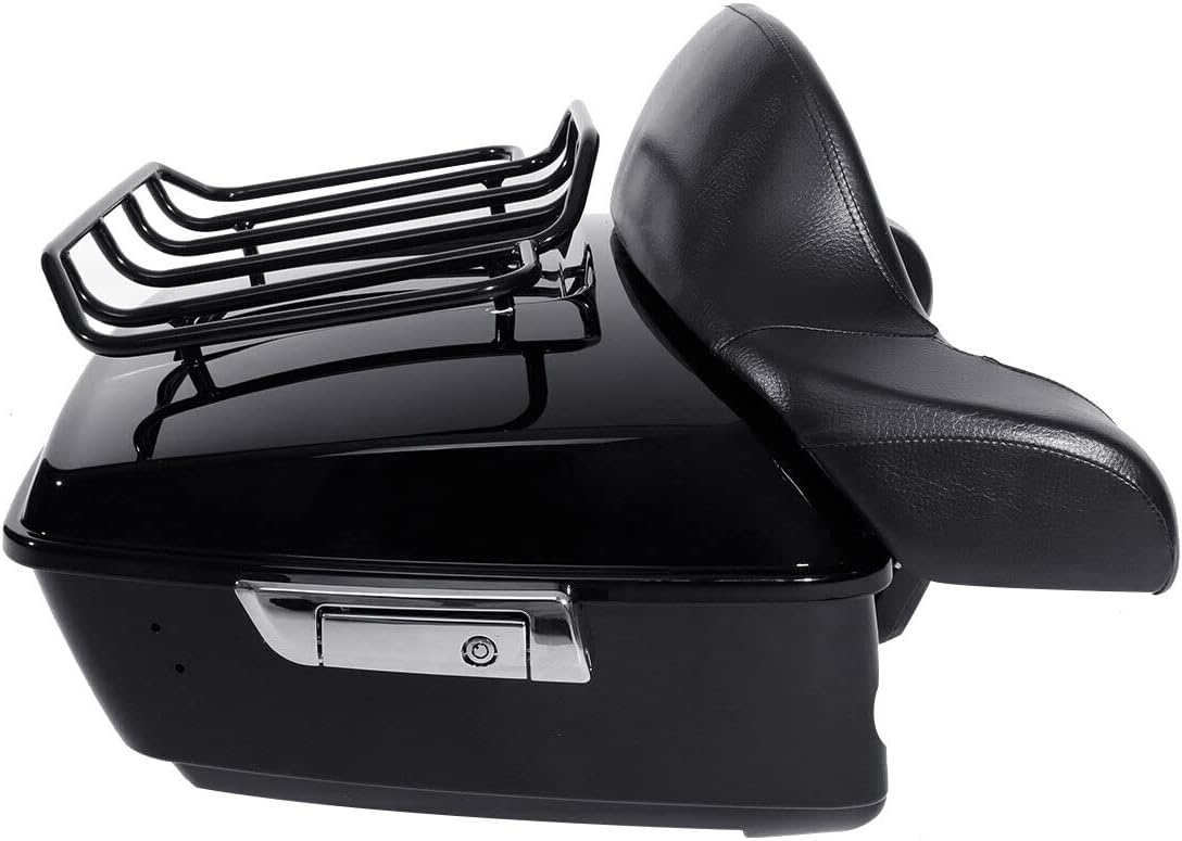 TCMT King Motorcycle Trunk Box Wrap-around Backrest Two-Up Mounting Rack Luggage Rack Fit For Harley 2018-2025 Heritage Classic 2018-2020 Deluxe FLDE 2024 Hydra-Glide Revival FLI Pack