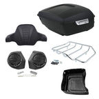 TCMT 13.7" King Motorcycle Trunk Box W/Latches Brake TailLight Base Plate Fit For Harley 2014-2025 Touring CVO Road King Road Glide Street Glide Electra Glide Pack