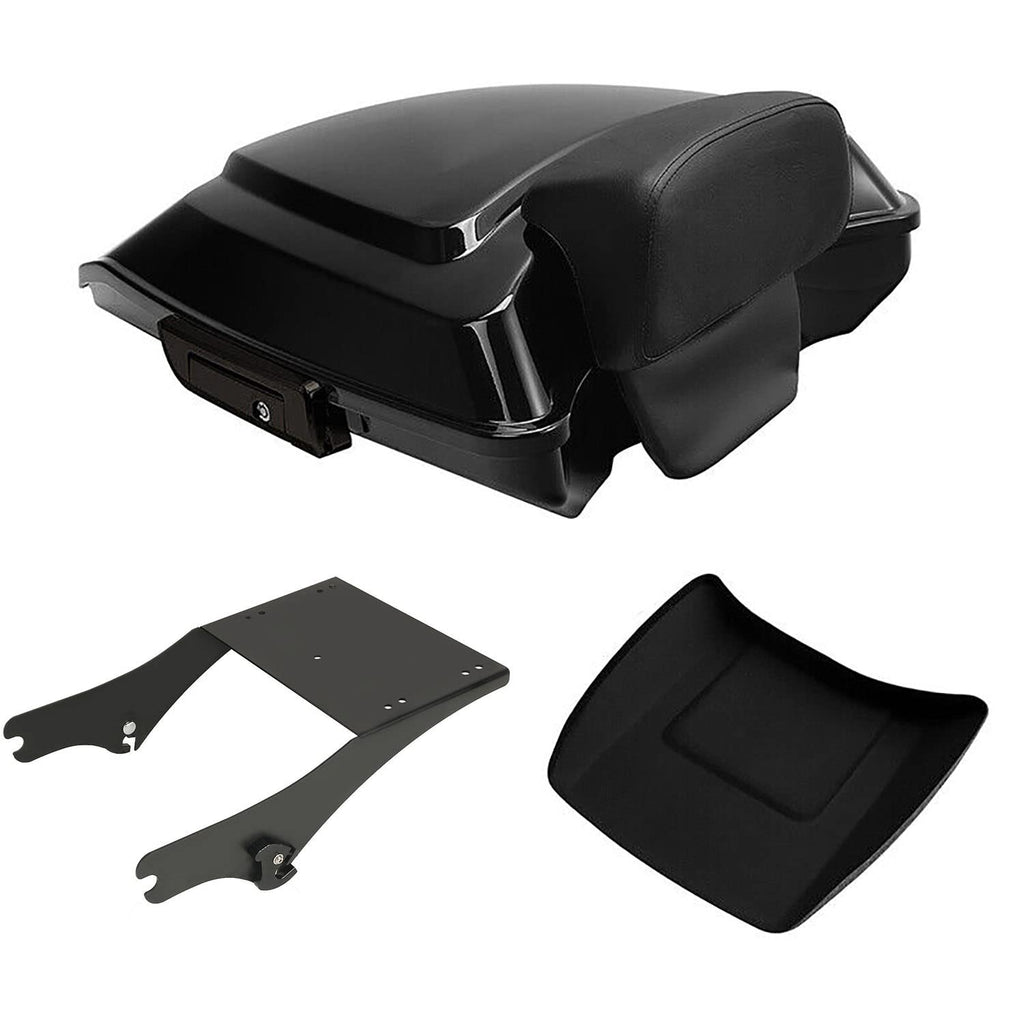 TCMT 5.5" Razor Motorcycle Trunk Box Backrest Pad Mounting Rack Fit For Harley 2014-2025 Touring Road King Street Road Electra Glide Pack