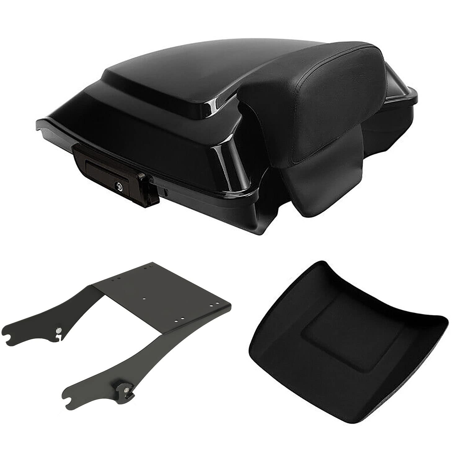 TCMT 5.5" Razor Motorcycle Trunk Box Backrest Pad Mounting Rack Fit For Harley 2014-2025 Touring Road King Street Road Electra Glide Pack