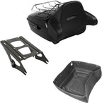 TCMT 13.7" King Motorcycle Trunk Backrest Pad Luggage Rack Two Up Mount Rack Fit For Harley 2014-2025 Touring CVO Road King Road Glide Street Glide Electra Glide Pack
