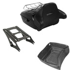 TCMT 13.7" King Motorcycle Trunk Backrest Pad Luggage Rack 2 Up Mounting Rack Base Plate Docking Fit For Harley 2014-2025 Touring CVO Road King Road Glide Street Glide Electra Glide Pack