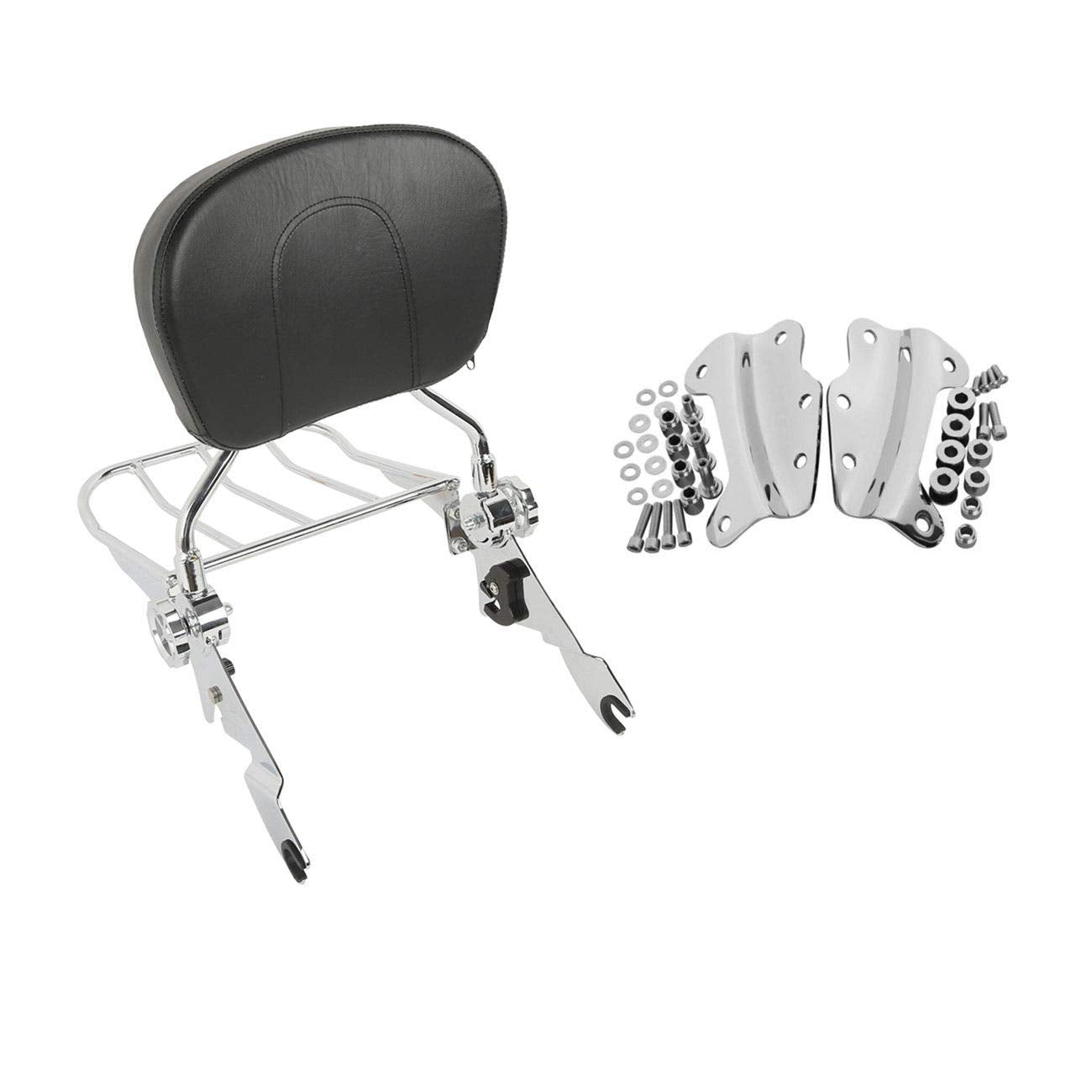 TCMT Backrest Sissy bar Rack & 4 Point Docking Hardware Fits For Harley Touring Road King Road Glide Street Glide Electra Glide 2009-2013