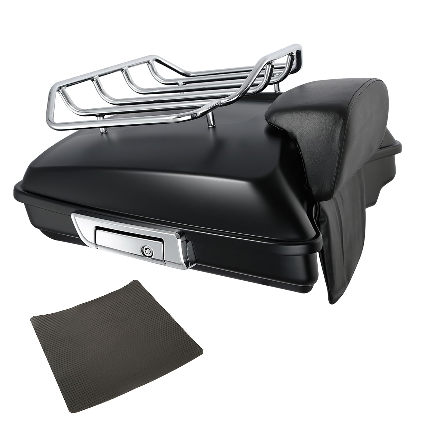 TCMT 5.5" Razor Motorcycle Trunk Backrest Pad Two Up Mounting Rack Fit For Harley 2014-2025 Touring CVO Road King Road Glide Street Glide Electra Glide Pack