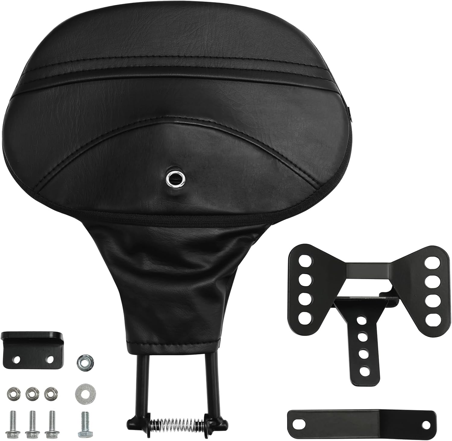 TCMT Adjustable Plug-in Driver Rider Backrest Pad Fit For Harley Touring Road King CVO Street Glide Electra Glide Road Glide Tri-Glide 2009-2023 Black