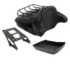TCMT 10.7" Chopped Motorcycle Trunk Box Wrap-Around Backrest Top Luggage Rack Fit For Harley 2014-2025 Touring CVO Road King Road Glide Street Glide Electra Glide Pack