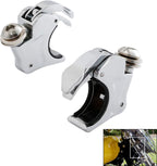 TCMT 2 Pairs 39mm Front Fork Windshield Clamps Fit For Harley Dyna Super Glide Low Rider Sportster XL 1200 883 (Chrome 39mm)