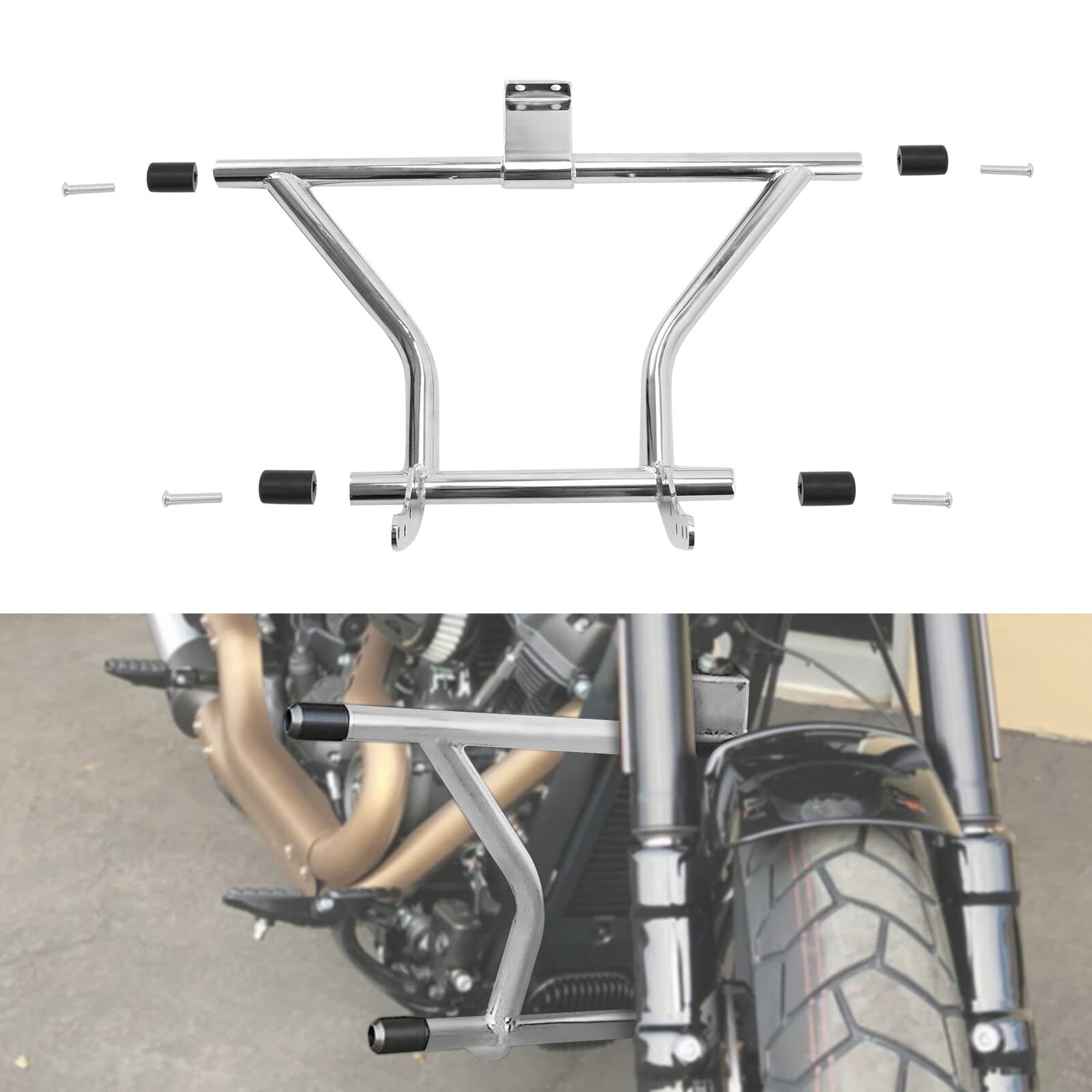 TCMT 1 1/4" Engine Crash Guard Bar Fit for Harley Fat Bob Fat Boy Heritage Classic Low Rider Street Bob 2018-2025 Softail Slim Sport Glide 2018-2021 Deluxe Breakout 2018-2020