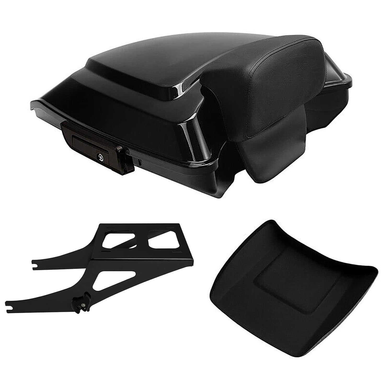 TCMT 5.5" Razor Motorcycle Trunk Box Backrest Pad Mounting Rack Fit For Harley 2014-2025 Touring Road King Street Road Electra Glide Pack
