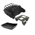 TCMT 10.7" Chopped Motorcycle Trunk Box Wrap-Around Backrest Top Luggage Rack Fit For Harley 2014-2025 Touring CVO Road King Road Glide Street Glide Electra Glide Pack