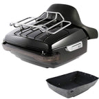TCMT 13.7" King Motorcycle Trunk Box Wrap-Around Backrest 2 Up Mounting Rack Fit For Harley 2014-2025 Touring CVO Road King Road Glide Street Glide Electra Glide Pack