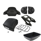 TCMT 13.7" King 2014-2025 Motorcycle Trunk Backrest Pad Top Luggage Rack Speakers Fit For Harley Touring CVO Road King Street Electra Glide Ultra Limited Pack