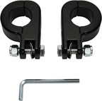 TCMT 32mm 1 1/4" Highway Engine Guard Bar Highway Footpegs Mount Kit - Aluminum - Black - Universal Fit - Front - Fits Harley Touring, Road King, Street Glide, Electra Glide & More