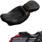 2-Up Rider and Passenger Seat Low Profile Seat Fit For Harley 2009-2023 Touring Street Glide Road King Road Glide