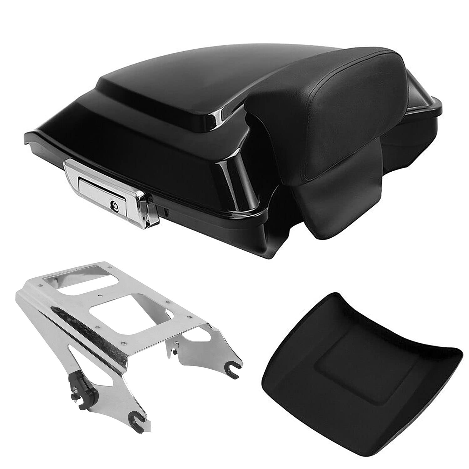 TCMT 5.5" Razor Motorcycle Trunk Box Backrest Pad Mounting Rack Fit For Harley 2014-2025 Touring Road King Street Road Electra Glide Pack