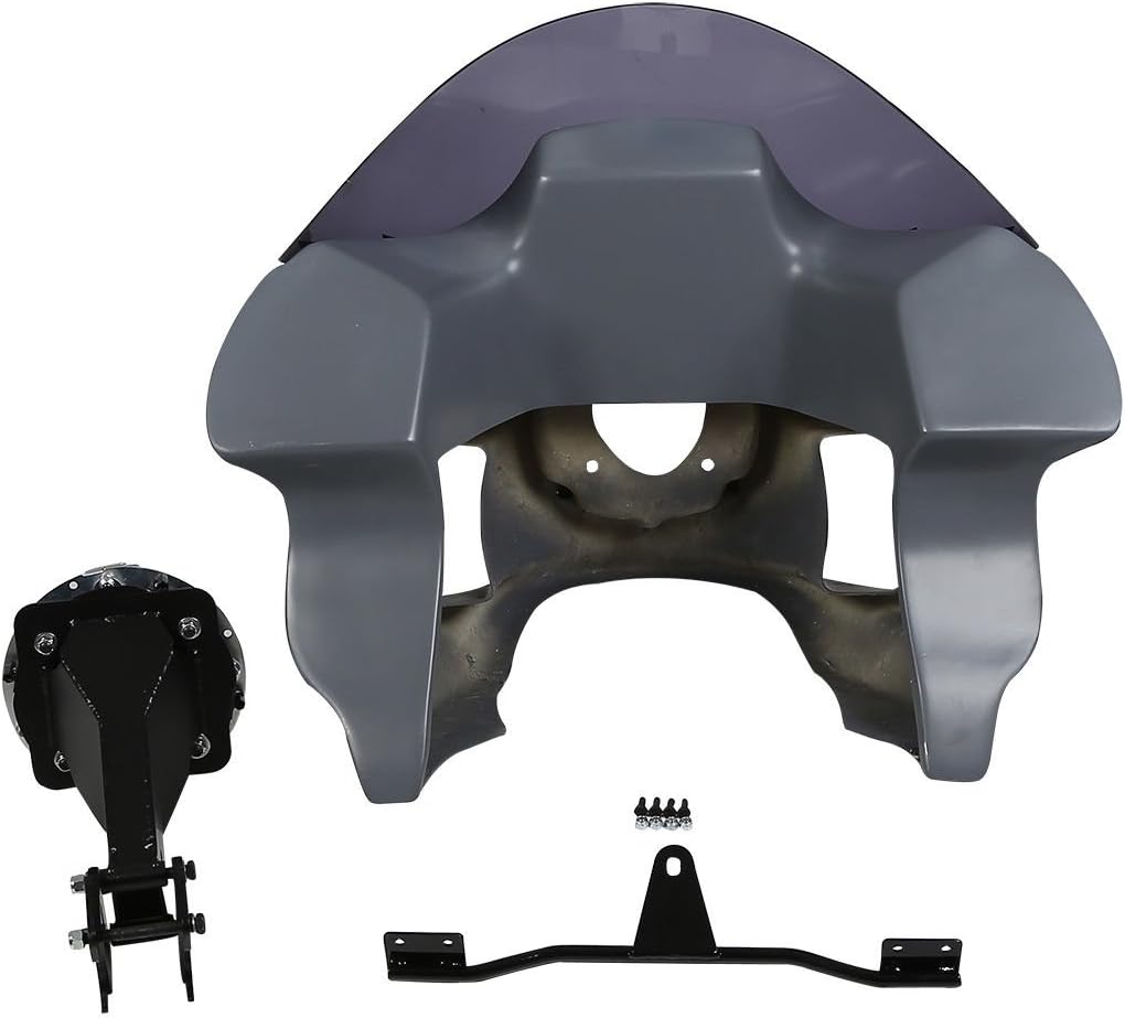 TCMT 7" Front Upper Fairing Mount Kit + Windshield Fits For Harley Dyna Low Rider 2006-2009,2016-2017 Street Bob Wide Glide 2006-2017 Super Glide Custom 2006-2014 Super Glide FXD/I 2006-2010