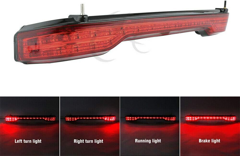 TCMT 13.7" King Motorcycle Trunk Box Backrest 2 Up Mount Rack Tail Light Luggage Rack Docking Kit Fit For Harley 2014-2025 Touring CVO Road King Road Glide Street Glide Electra Glide Pack