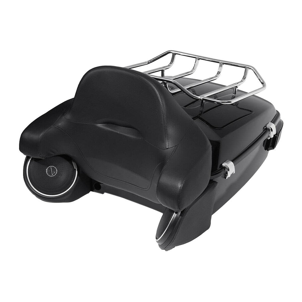 TCMT 13.7" King 2014-2025 Motorcycle Trunk Backrest Pad Luggage Rack Speakers Taillight Fit For Harley Trunk Touring CVO Road King Road Glide Street Glide Electra Glide Pack