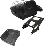 TCMT 13.7" King Motorcycle Trunk Backrest Pad Luggage Rack Two Up Mount Rack Fit For Harley 2014-2025 Touring CVO Road King Road Glide Street Glide Electra Glide Pack