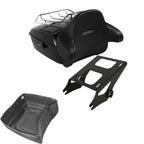 TCMT 13.7" King Motorcycle Trunk Backrest Pad Luggage Rack 2 Up Mounting Rack Base Plate Docking Fit For Harley 2014-2025 Touring CVO Road King Road Glide Street Glide Electra Glide Pack