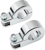 TCMT Chrome Foot Pegs Foot rest Mounting P-Clamp Footpeg Footrest Set Fits For Harley-Davidson 1 1/4"(32mm) highway bars