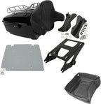 TCMT 13.7" King Motorcycle Trunk Backrest Pad Luggage Rack 2 Up Mounting Rack Base Plate Docking Fit For Harley 2014-2025 Touring CVO Road King Road Glide Street Glide Electra Glide Pack