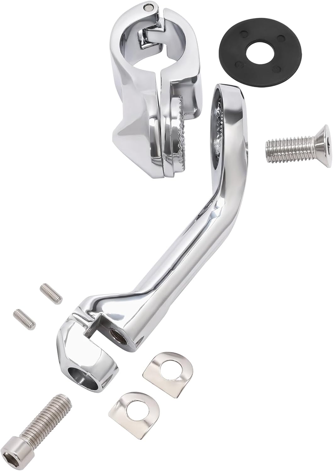 TCMT 32mm 1.25" Chrome Long Angled Highway Engine Guard Foot Peg Fits For Harley Touring Road King Street Glide Road Glide Electra Glide Softail Sportster XL 883 1200 Dyna with 1.25" Engine Guards