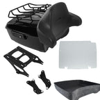TCMT 13.7" King Motorcycle Trunk Backrest Pad Luggage Rack 2 Up Mounting Rack Base Plate Docking Fit For Harley 2014-2025 Touring CVO Road King Road Glide Street Glide Electra Glide Pack