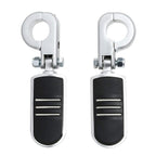 TCMT Chrome Foot Pegs Foot rest Mounting P-Clamp Footpeg Footrest Set Fits For Harley-Davidson 1 1/4"(32mm) highway bars