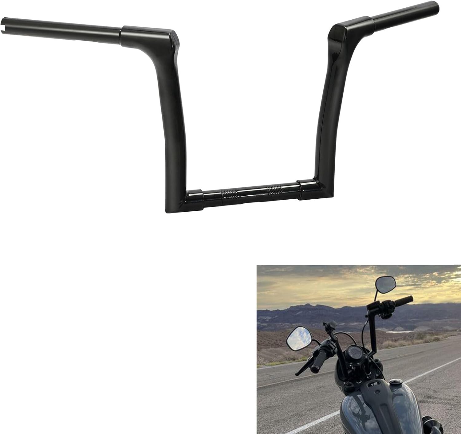 TCMT 10" Rise Ape Hangers 1 1/4" Handlebar Fit For Harley Softail Street Bob 2018-24