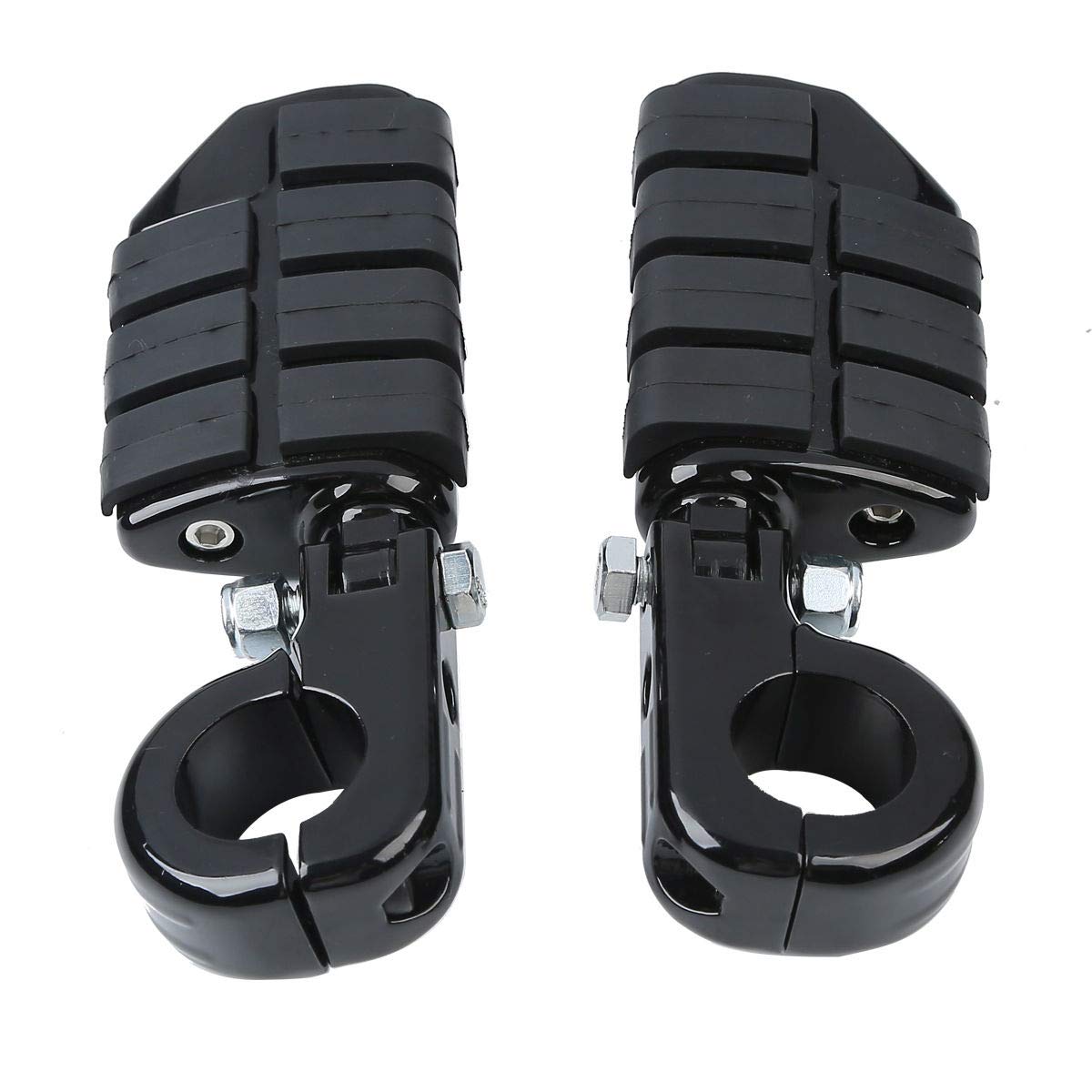 TCMT 1 1/4" Highway Engine Guard Streamliner Foot Pegs Clamp Fits For Harley Yamaha Kawasaki Suzuki Honda Black
