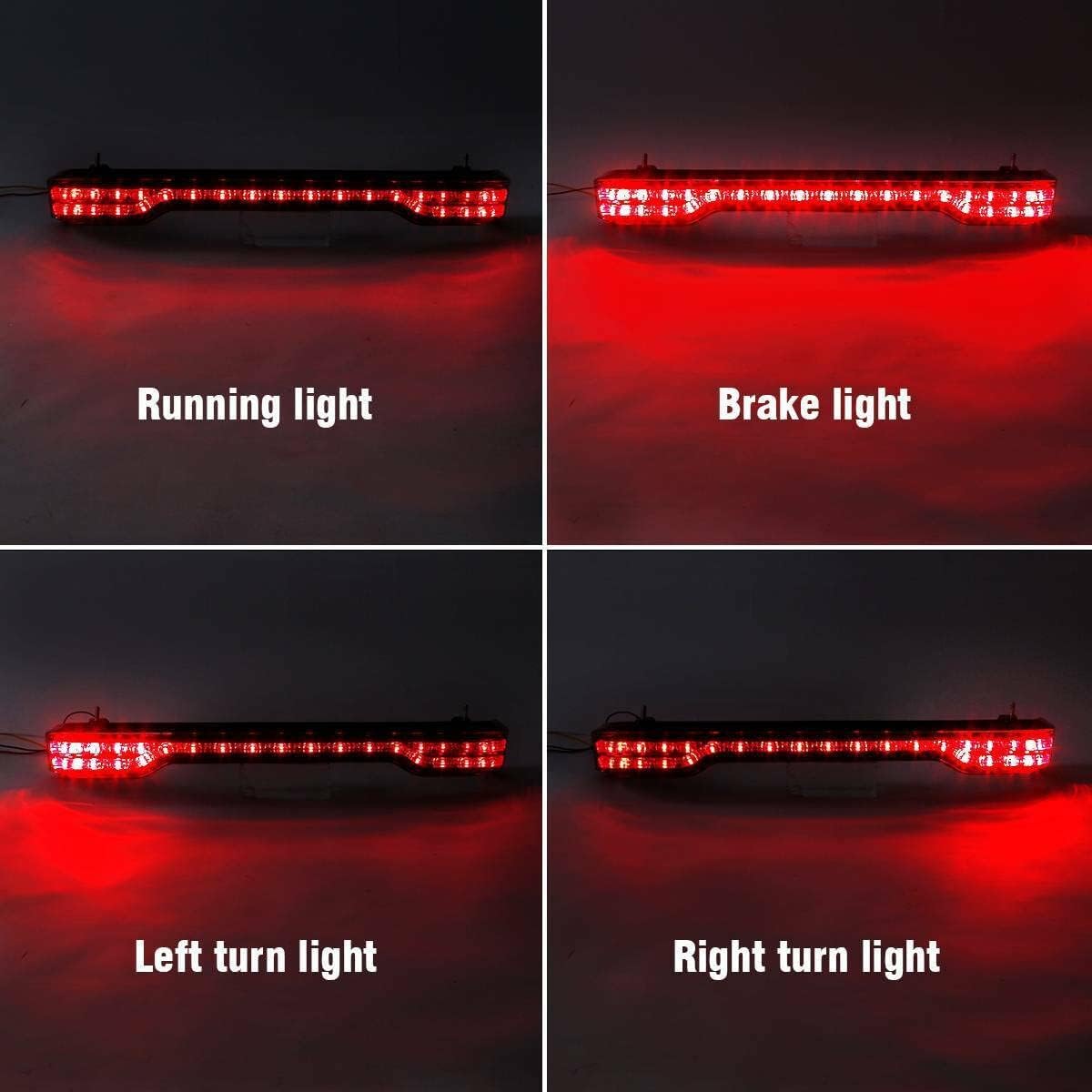 TCMT 10.7" Chopped Motorcycle Trunk Luggage Smoke LED Tail Light Fit For Harley 2014-2025 Touring Ultra-Classic Street Glide Road King Electra Glide FLHX FLHR FLHT Pack