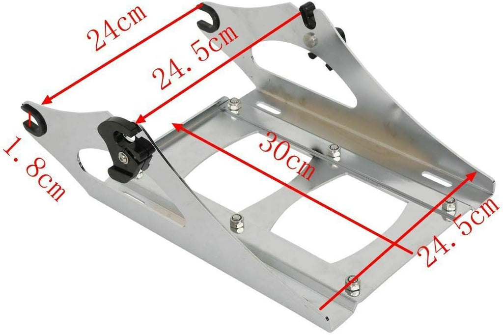 TCMT 13.7" King Motorcycle Trunk Backrest Pad Luggage Rack 2 Up Mounting Rack Base Plate Fit For Harley 2014-2025 Touring CVO Road King Road Glide Street Glide Electra Glide Pack