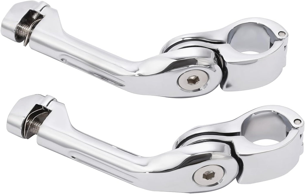 TCMT 32mm 1.25" Chrome Long Angled Highway Engine Guard Foot Peg Fits For Harley Touring Road King Street Glide Road Glide Electra Glide Softail Sportster XL 883 1200 Dyna with 1.25" Engine Guards