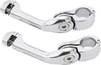 TCMT 32mm 1.25" Chrome Long Angled Highway Engine Guard Foot Peg Fits For Harley Touring Road King Street Glide Road Glide Electra Glide Softail Sportster XL 883 1200 Dyna with 1.25" Engine Guards