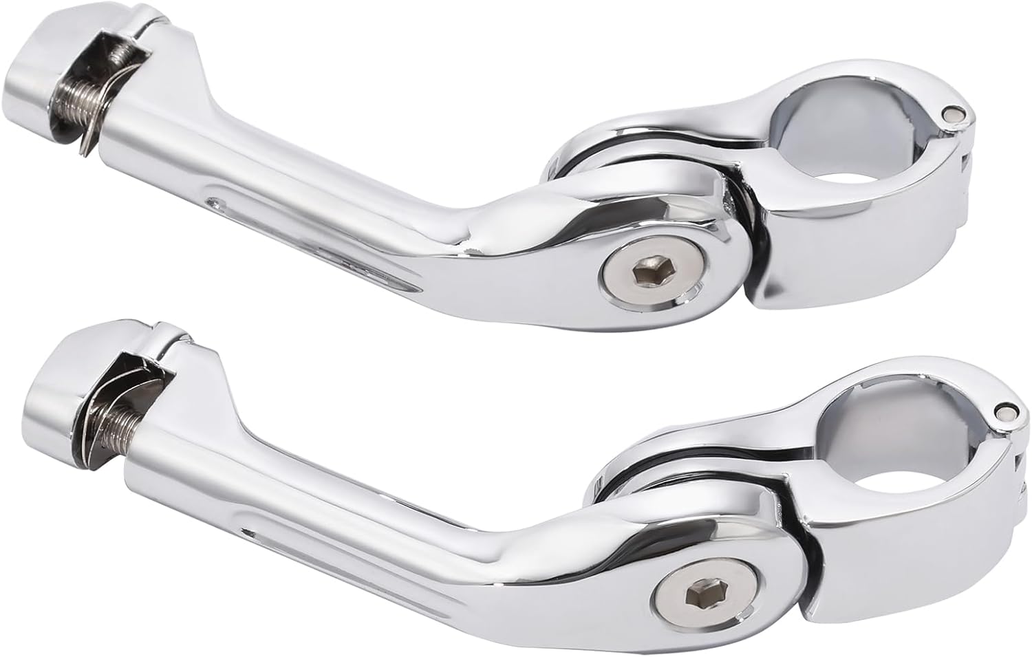 TCMT 32mm 1.25" Chrome Long Angled Highway Engine Guard Foot Peg Fits For Harley Touring Road King Street Glide Road Glide Electra Glide Softail Sportster XL 883 1200 Dyna with 1.25" Engine Guards