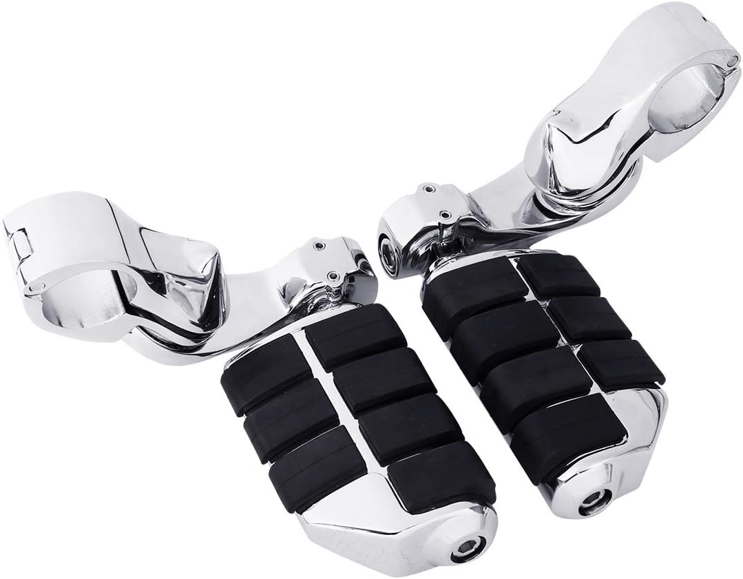 TCMT 1.25" Highway Adjustable Foot Pegs Footrest Fits For Harley Touring Road King Street Glide Road Glide Electra Glide Softail Sportster Dyna with 1.25" Engine Guards