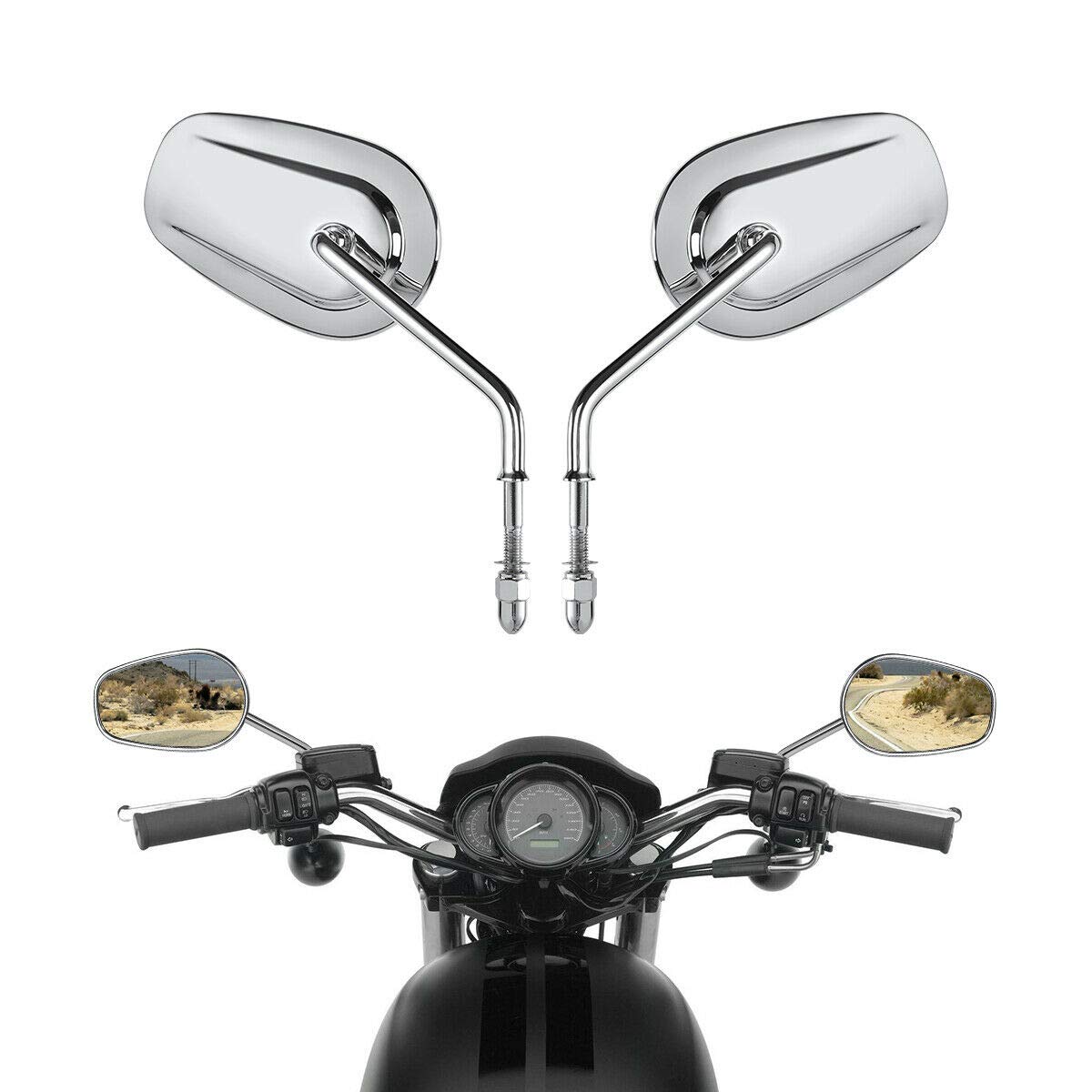 TCMT 8mm Black Rear View Mirrors Fits For Harley Touring Road King CVO Road Street Tri Glide Sportster XL1200 XL883 XG500 XG750 Heritage Softail Street Bob